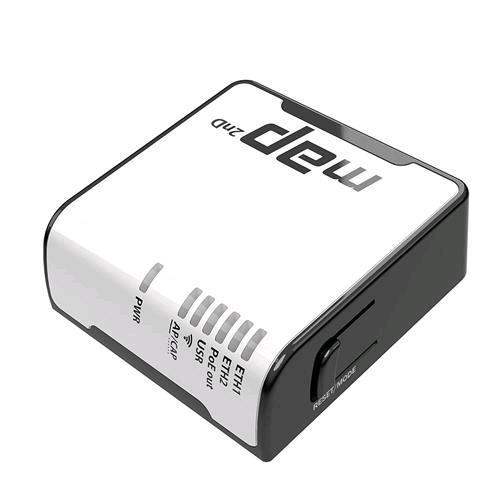 MIKROTIK MAP RBMAP2ND ACCESS POINT 650MHz CPU 64MB RAM 2XLAN 2.4GHZ DOPPIO CANALE WIRELESS MICROUSB POE-OUT BIANCO